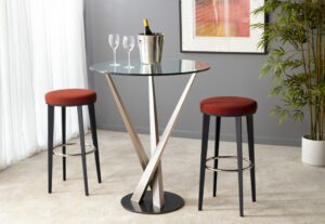 elite modern gus round bar stool - Luxury Furniture Mercato Interiors