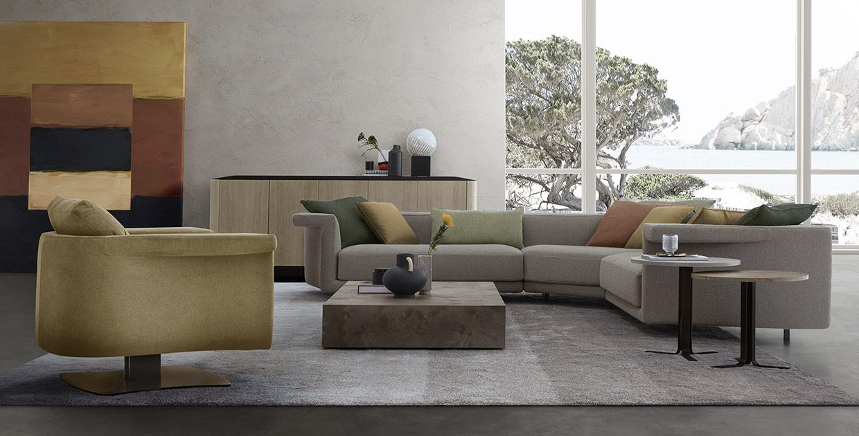 Il Loft antelope sofa and sectional - Luxury Furniture Mercato Interiors