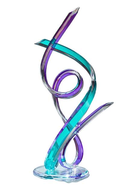 Double Loop Acrylic Sculpture - Luxury Furniture Mercato Interiors
