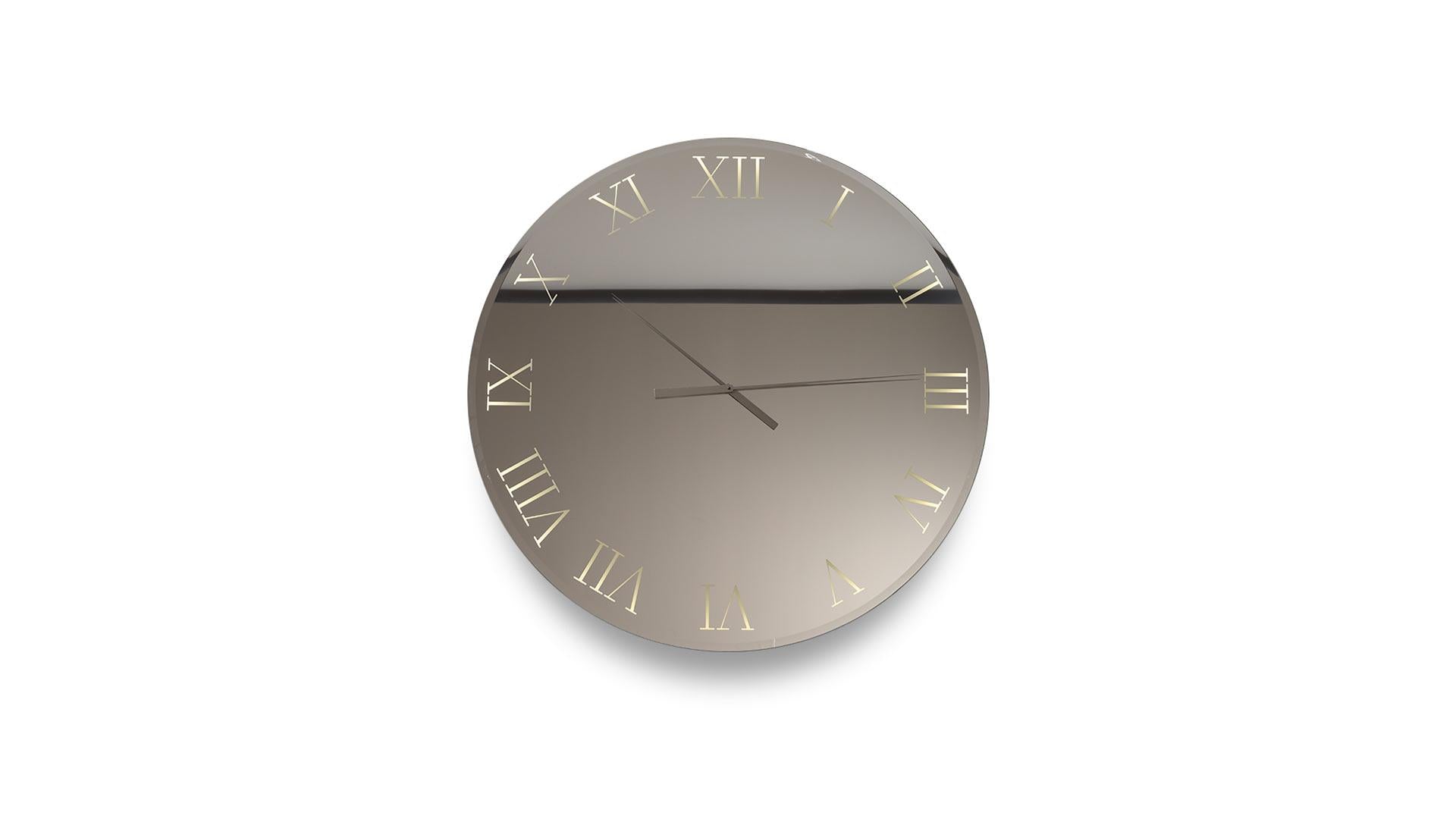 Titanium Specchio Mirror Clock - Luxury Furniture Mercato Interiors