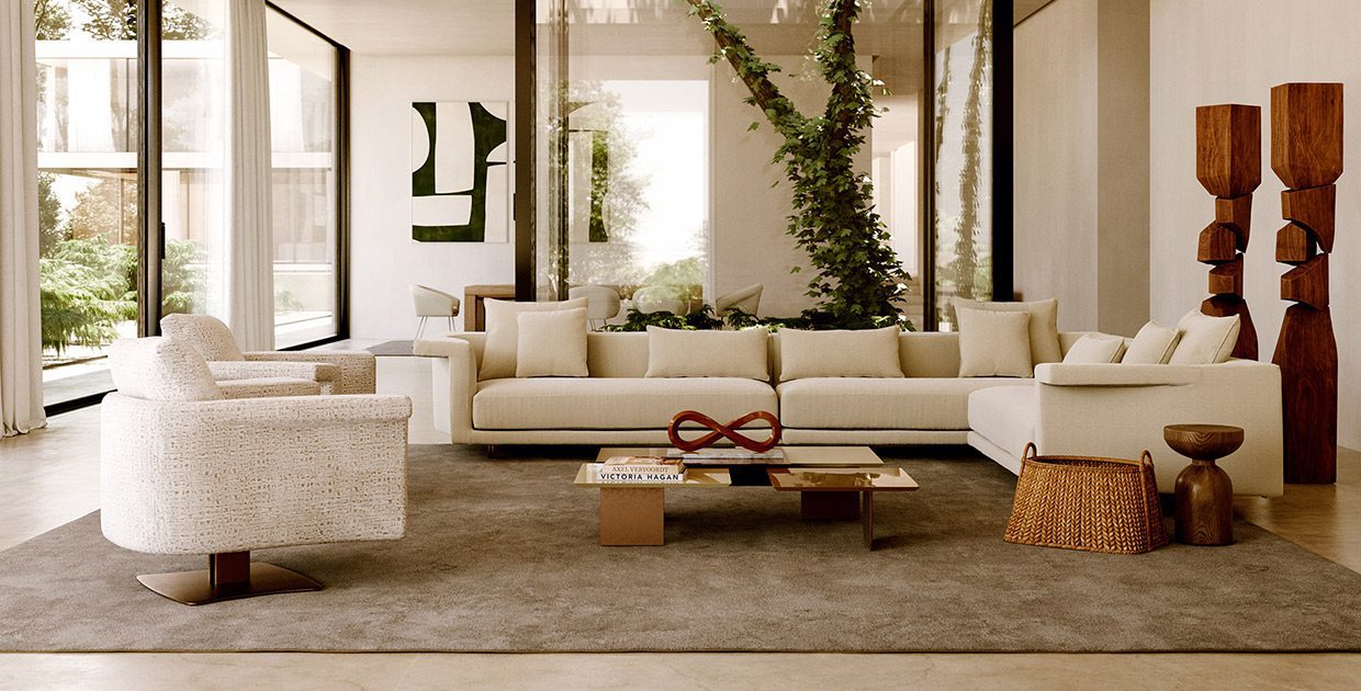 Il Loft antelope sofa and sectional - Luxury Furniture Mercato Interiors