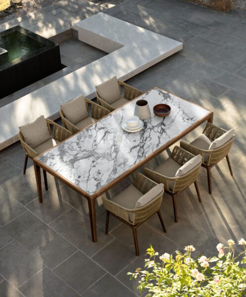 talenti cruise teak outdoor dining table - Luxury Furniture Mercato Interiors