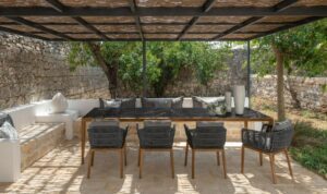 talenti cruise teak outdoor dining table - Luxury Furniture Mercato Interiors