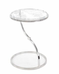 Polished Silver End Table - Luxury Furniture Mercato Interiors