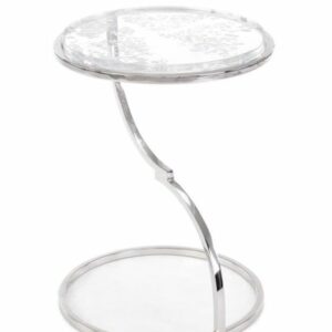 Polished Silver End Table - Luxury Furniture Mercato Interiors
