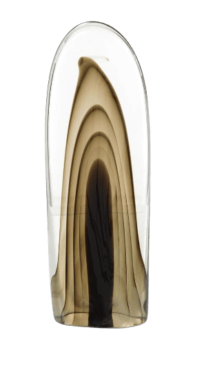 Rippled Brown Handblown Glass Sculpture - Luxury Furniture Mercato Interiors
