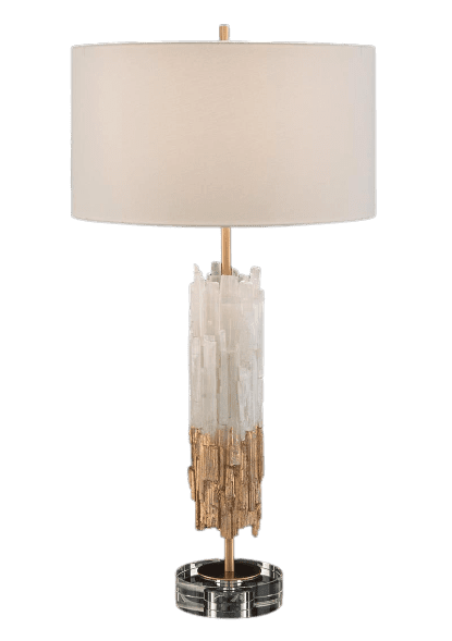 Gold Leaf Selenite Table Lamp - Luxury Furniture Mercato Interiors